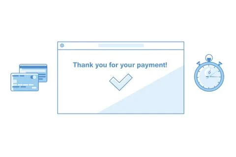 Online Payments Flat Concept Vector Illustration.  concept with icons of buyi Illustrazione stock