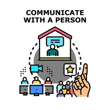 Online people communication during virtual meeting or web conference Stock Illustration