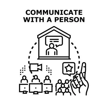 Online people communication during virtual meeting or web conference Stock Illustration