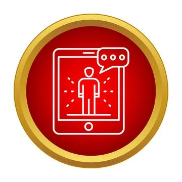 Online person communicating on mobile tablet screen Stock Illustration