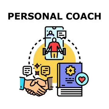 Online personal coach training program concept Illustrazione stock
