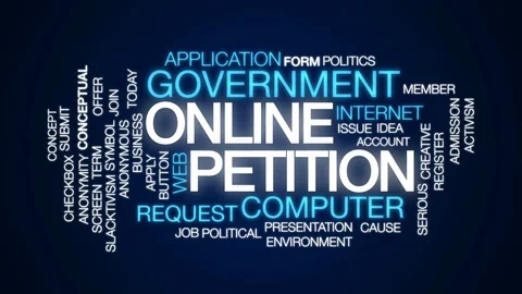 Online petition animated word cloud, text design animation. Stock Footage 77557435