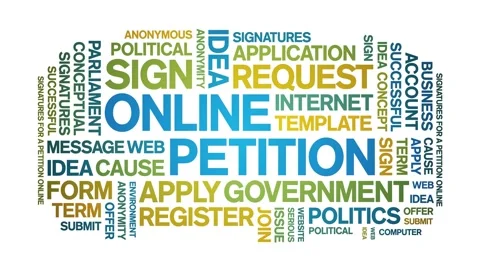 Online Petition animated word cloud,animation kinetic typography seamless loop. Stock-Footage 274429094