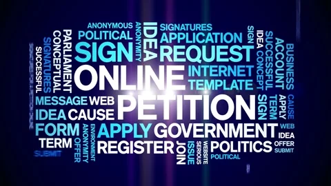 Online Petition animated word cloud,animation kinetic typography seamless loop. Stock-Footage 274429317