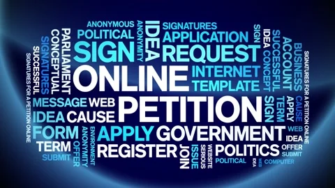 Online Petition animated word cloud,animation kinetic typography seamless loop. Stock-Footage 274429345
