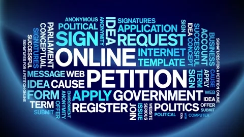 Online Petition animated word cloud,animation kinetic typography seamless loop. Stock-Footage 274429368