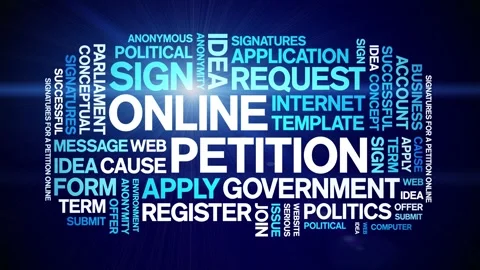 Online Petition animated word cloud,animation kinetic typography seamless loop. Stock-Footage 274429407