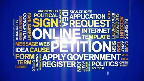 Online Petition animated word cloud,animation kinetic typography seamless loop. Stock-Footage 274429673