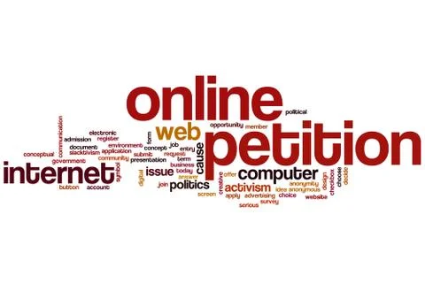 Online petition word cloud Illustrazione stock