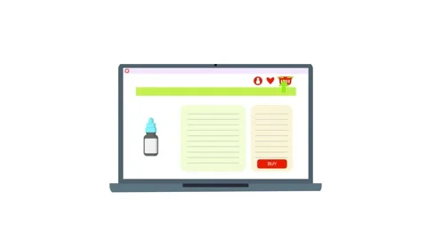 ONLINE PHARMACY IN COMPUTER VIDEO Buying medicines via smartphone Modern Interne Stock Footage 293307615