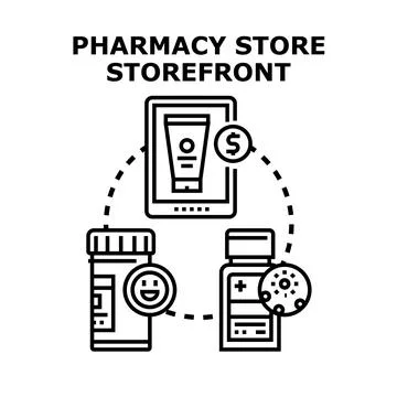 Online pharmacy store with order delivery concept Stock Illustration