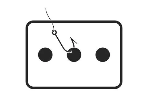 Online Phishing Scam Attempt Concept Silhouette Vector Stock Illustration