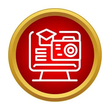 Online photography course education on computer monitor 스톡 일러스트