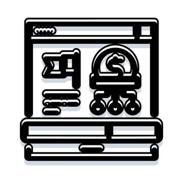 Online platform displaying commerce and finance concepts Stock Illustration