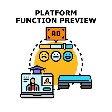 Online platform function previewing user experience and content Stock Illustration