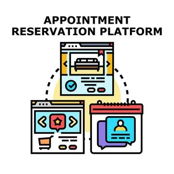 Online platform managing modern appointment reservation and booking Stock Illustration