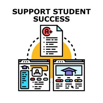 Online platforms supporting student learning and academic achievement Stock Illustration