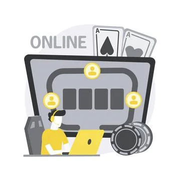 Online poker abstract concept vector illustration. Stock Illustration