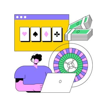Online poker abstract concept vector illustration. Stock Illustration