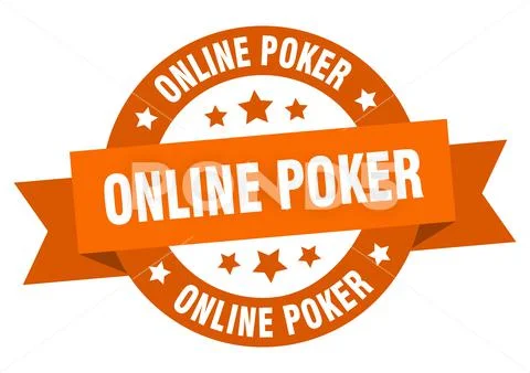 Online poker round ribbon isolated label. online poker sign Stock Illustration