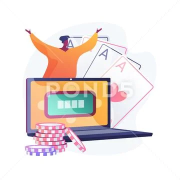 Online poker vector concept metaphor Stock Illustration