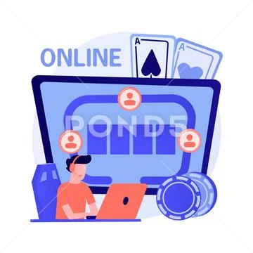 Online poker vector concept metaphor Stock Illustration