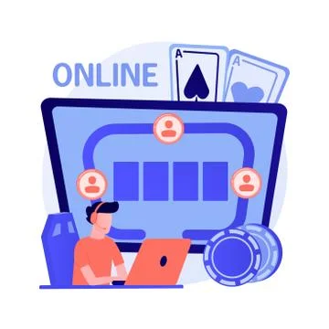 Online poker vector concept metaphor Stock Illustration