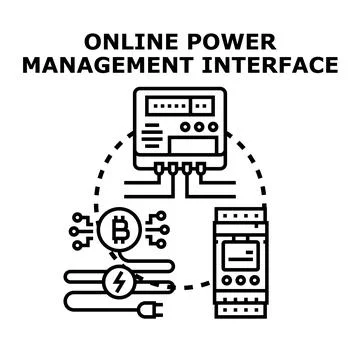 Online power management interface optimizing energy consumption 스톡 일러스트