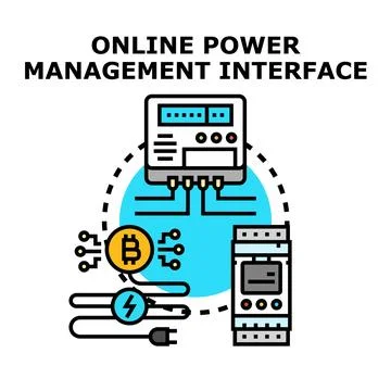 Online power management interface optimizing energy consumption 스톡 일러스트