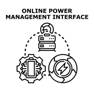 Online power management software regulating energy flow 库存插图