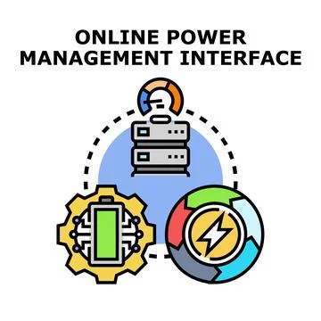 Online power management software regulating energy flow Stockillustratie