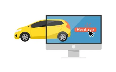 Online pre ordering car concept Stock Illustration