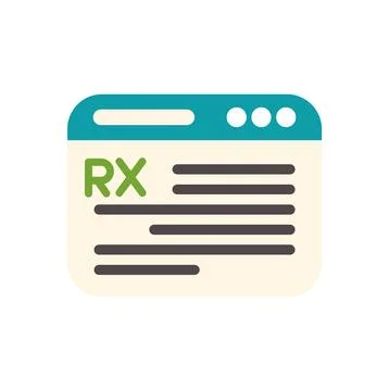 Online prescription form in browser window for digital healthcare 스톡 일러스트