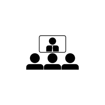 Online presentation to colleagues icon. Elements of teamwork icon. Premium 스톡 일러스트