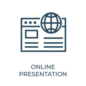 Online presentation editable stroke thin vector line icon. Search engine opti Stock Illustration