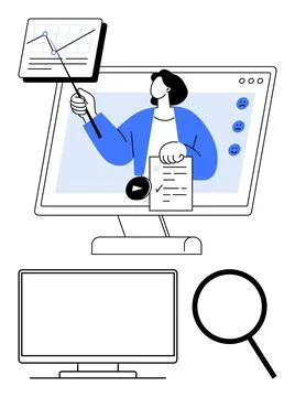 Online Presentation with Graph Analysis and Viewer Interaction イラスト素材