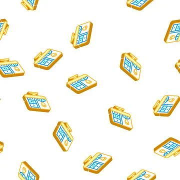 Online presentation isometric icon seamless pattern 스톡 일러스트