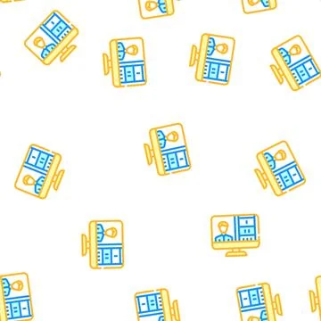 Online presentation vector seamless pattern Illustrazione stock