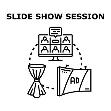 Online presentation virtual conference and advertising concept Stock Illustration