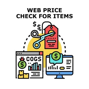 Online price checking for cost management concept 스톡 일러스트