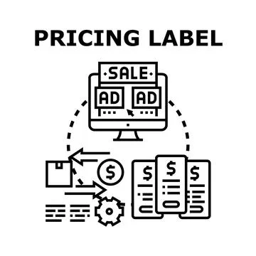 Online pricing label strategy managing e commerce sales Illustrazione stock