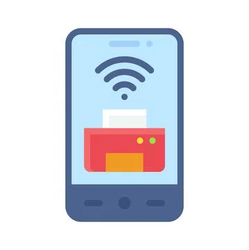 Online printer icon, Mobile application vector illustration Stock Illustration