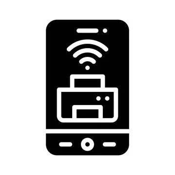 Online printer icon, Mobile application vector illustration Stock Illustration