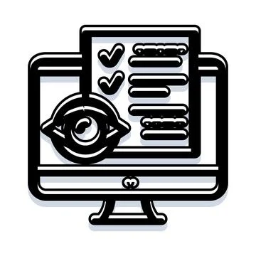 Online privacy and data security monitoring concept Stock Illustration