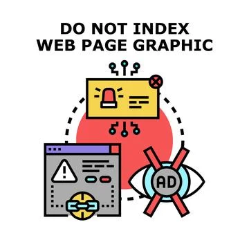 Online privacy security concept preventing web page indexing Stock-Illustration