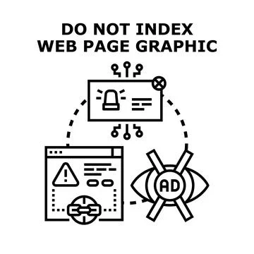 Online privacy security concept preventing web page indexing Stockillustratie