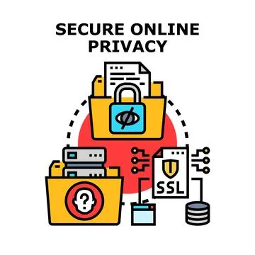 Online privacy security concept protecting digital identity data Stock Illustration