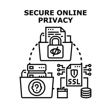 Online privacy security concept protecting digital identity data イラスト素材