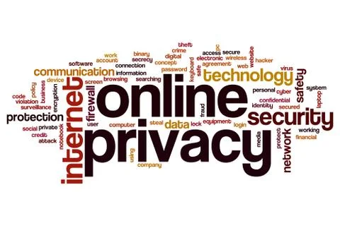 Online privacy word cloud Stockillustratie