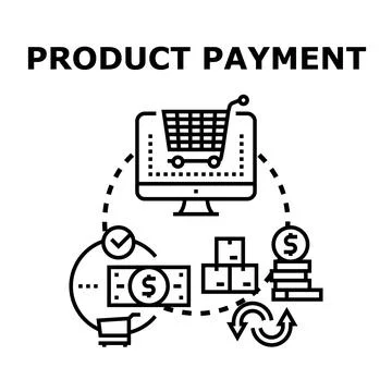 Online product payment process and digital commerce concept Stock Illustration